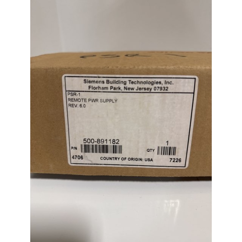 Siemens PSR-1 Remote Power Supply Cerberus Pyrotronics 500-891182 Rev 6