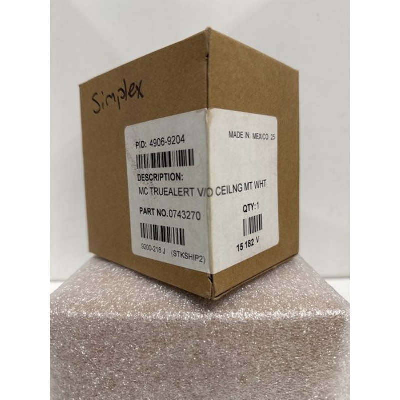 Simplex 0743270 Ceiling Mount Addressable Fire Alarm Strobe 4906-9204