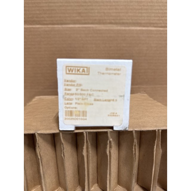 Wika TI.20 2.5 Bimetal Thermometer 50/500F-10/260C Range 1/2 NPT 20025D010G4