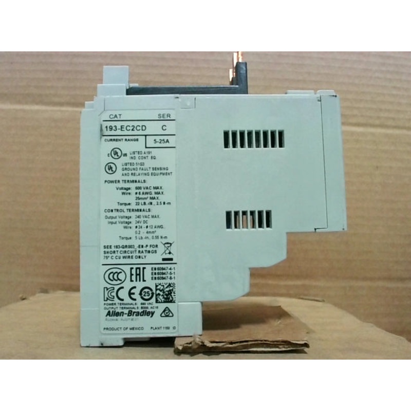 Allen Bradley 193-EC2CD /C Solid State Overload Relay 5-25A