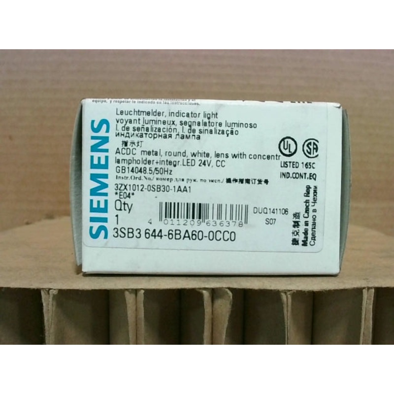 Siemans 3SB3 644-6BA60-0CC0 Indicator Light White Lens