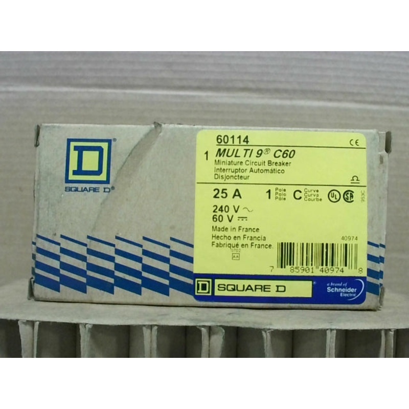 Square D 60114 Multi 9 C60 25A Circuit Breaker