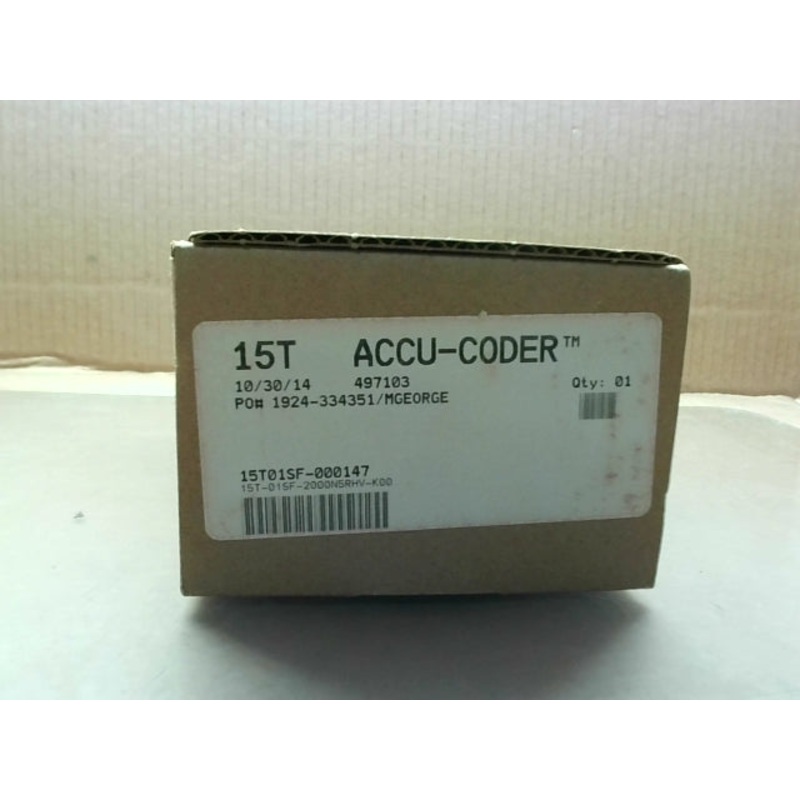 Accu-Coder 15T-01SF-2000N5RHV-K00 Incremental Thru-Bore Encoder 2000 CPR 1/4 Bore 5VDC Line Driver M12 Connector