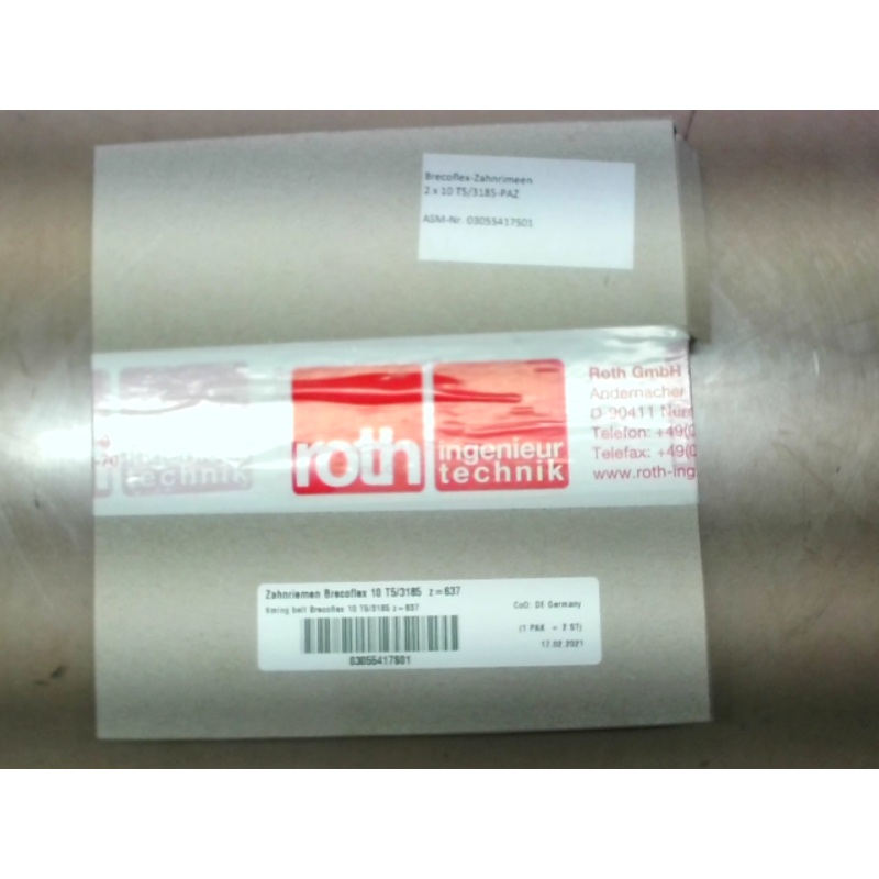 Brecoflex 10 T5/3185 Polyurethane Timing Belt 10mm Wide x 3185mm Endless T5 Pitch