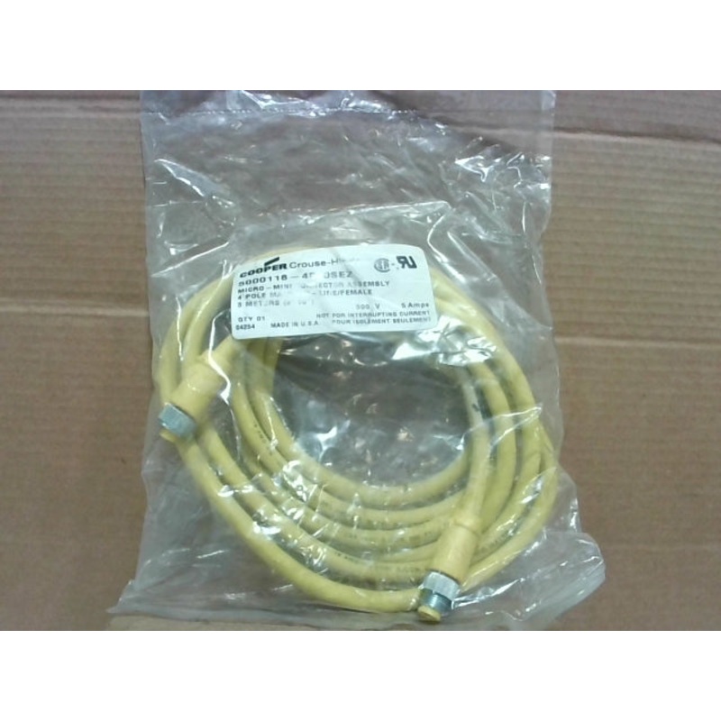 Cooper Crouse-HInds 5000118-4080SEZ Micro Mini Connector Cable Male 4P/Female 4P 300V 5A 5M