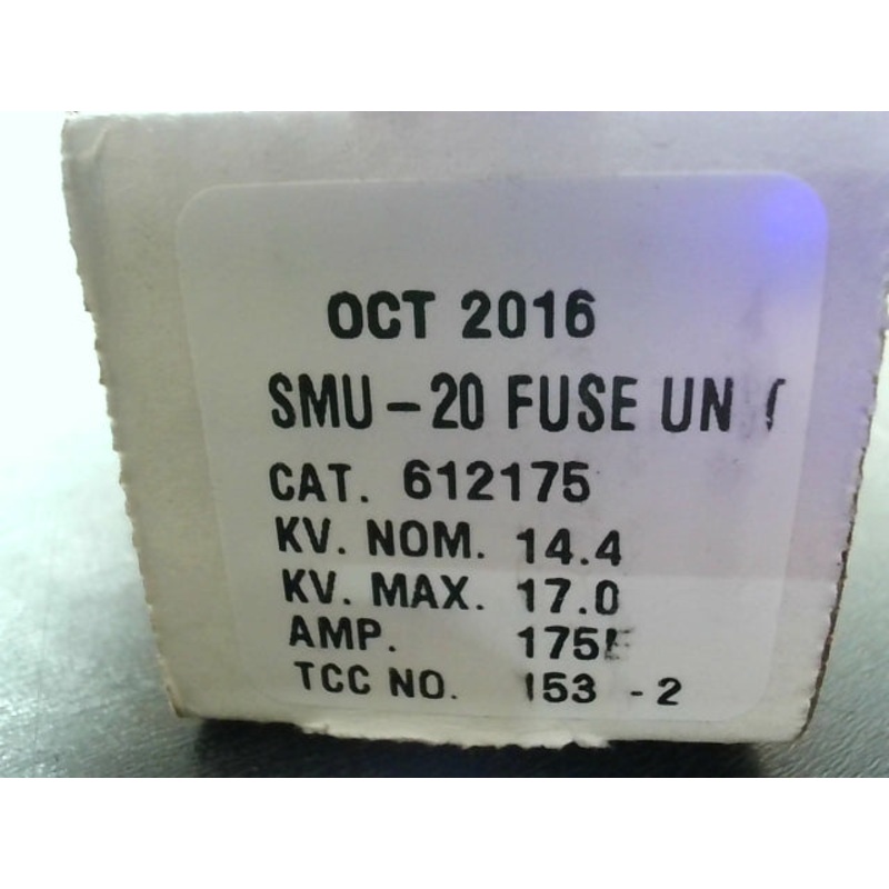 S&C Electric Co SMU-20 High Voltage Fuse 175E Amp 612175