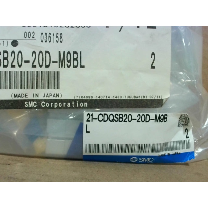 SMC 21-CDQSB20-20D-M9BL Compact Pneumatic Cylinder 20mm Bore 20mm Stroke (Lot of 2 pcs)