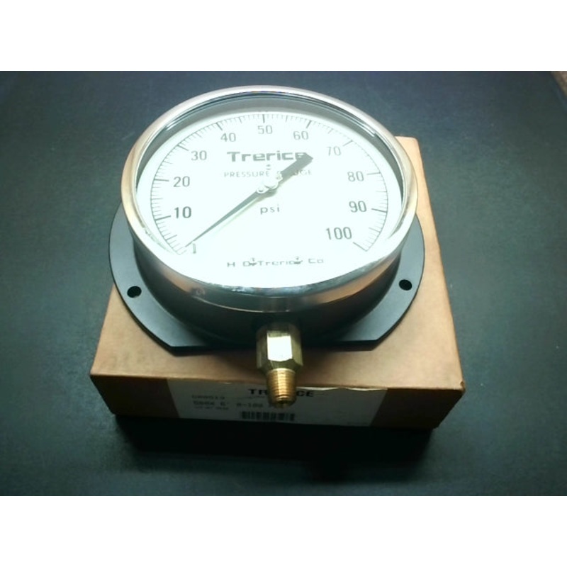 Trerice 500XB6002LA120 Industrial Pressure Gauge 6 Dial  0-160 psi Lower Connection 1/4 NPT