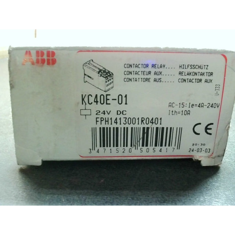 ABB KC40E-01 Contactor 24V DC 4A-240V