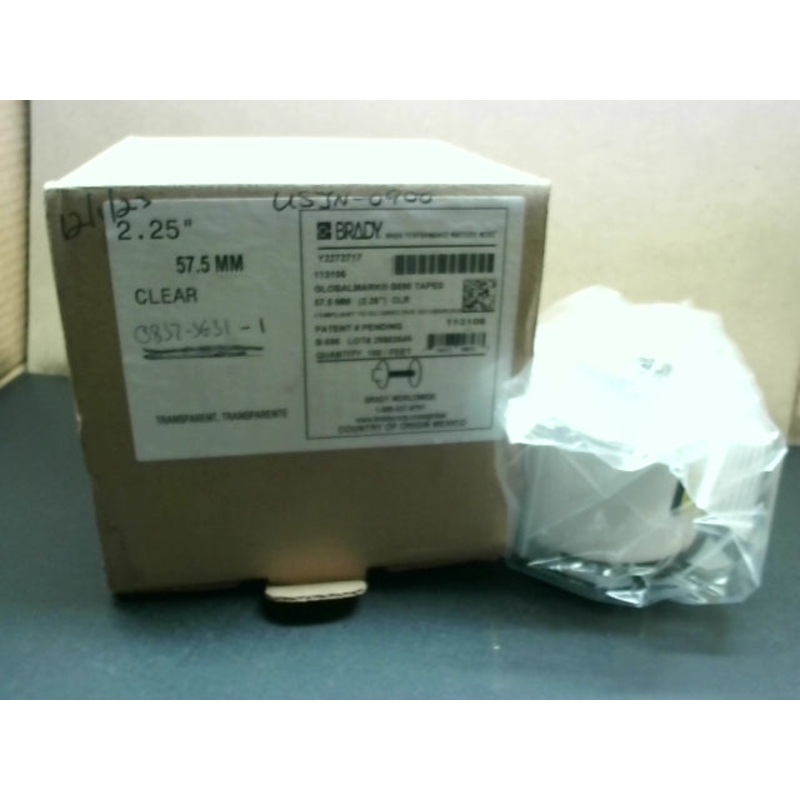 Brady 113106  Adhesive Vinyl Label Tape B595 for GlobalMark Printer – 2.25  Clear 100ft