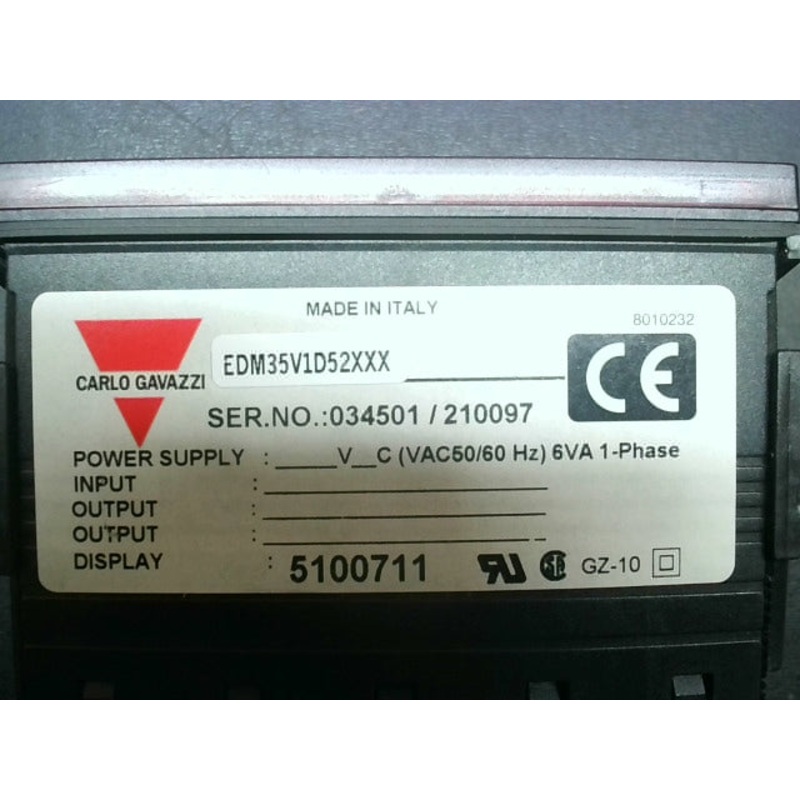Carlo Gavazzi EDM35V1D52XXX Modular Digital Panel Meter 20mA/10VDC