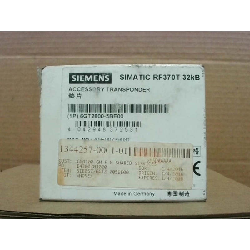 Siemens 6GT2800-5BE00 RF370T 32KB Accessory Transponder