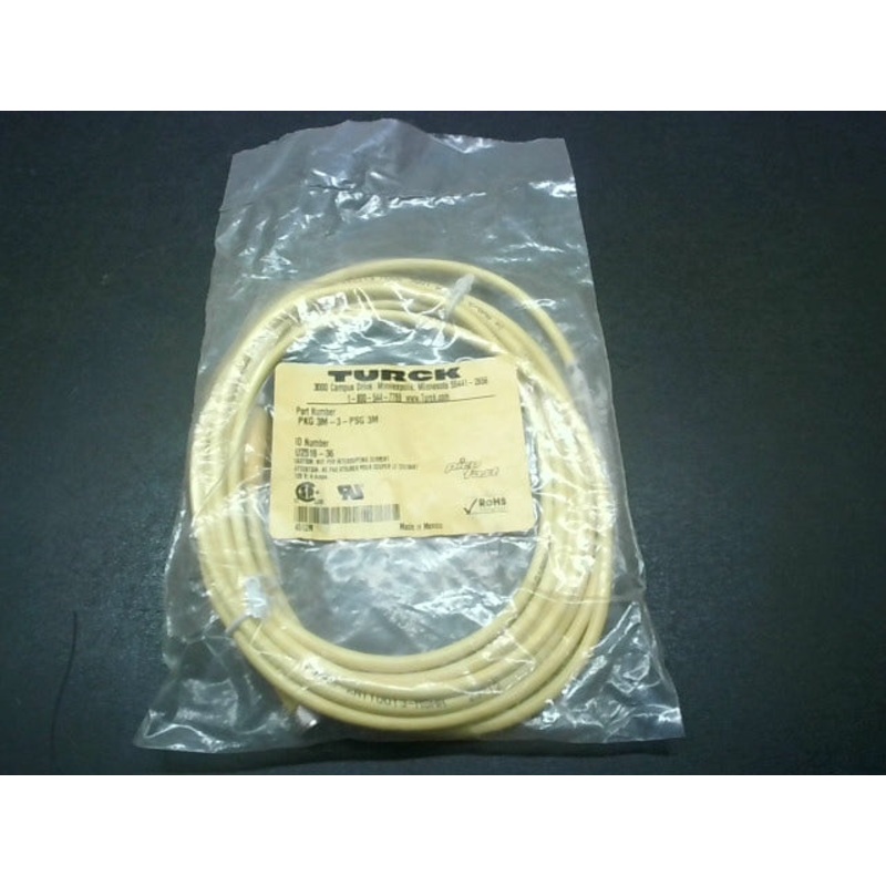 Turck PKG-3M-3-PSG Cable 3-Pin Male-Female 3M U2516-36