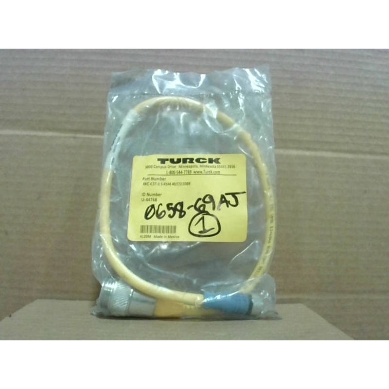 Turck RKC 4.5T-0.5-RSM 40/CS13089 Double End Cordset 0.5M 5-Wire Nickle Plated Brass