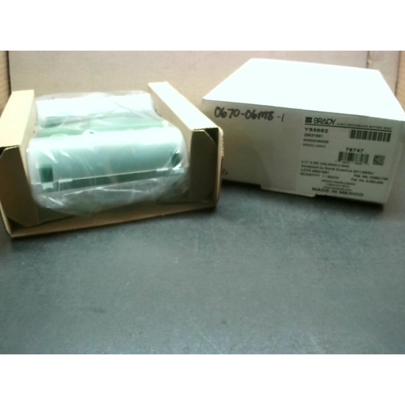 Brady Y93882 Ribbon Cartridge 4.11 In x 200 FT Monochrome Green
