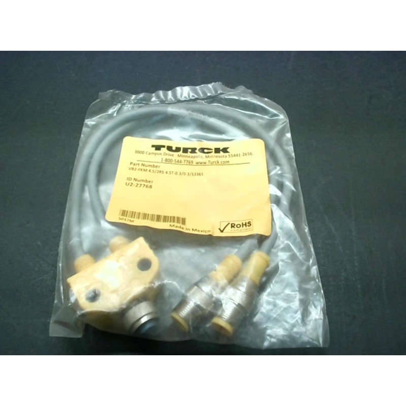 Turck VB2-FKM 4.5/2RS 4.5T-0.3/0.3/S3365 Splitter Cable 12 5Pin