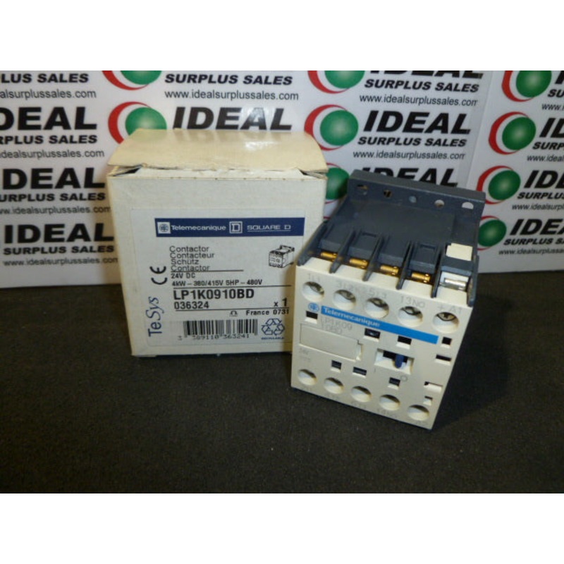 Telemecanique LP1K0910BD Contactor 9A 5HP-480V 3P 24VDC Coil