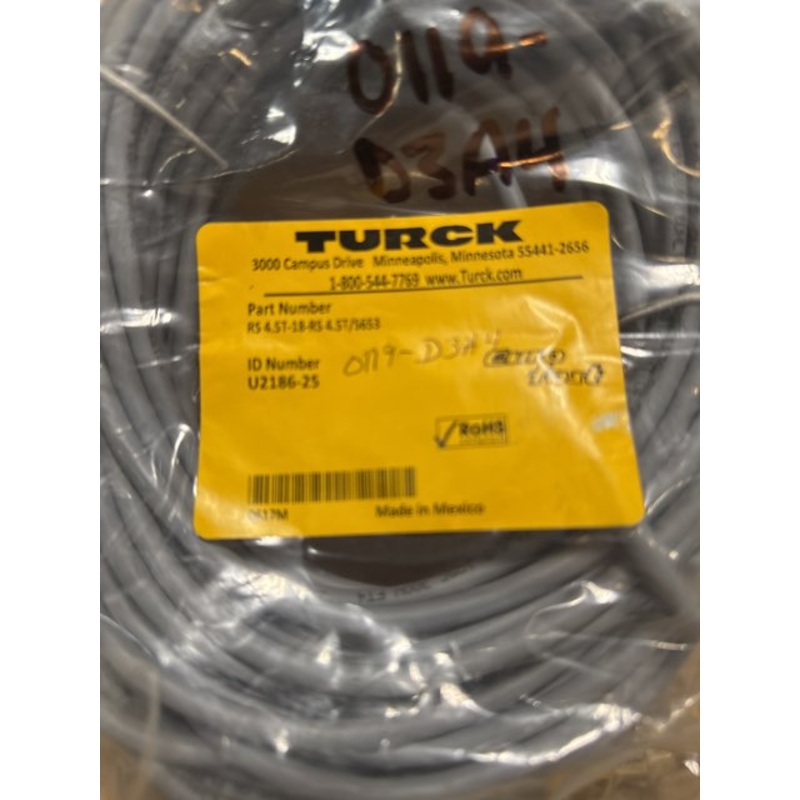Turck RS 4.5T-18-RS 4.5T/S653 QD Cable Cordset 18M Length U2186-25