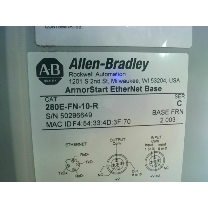 Allen Bradley 280E-F12Z-10C-RRW-3 ArmorStart Motor Controller Module SerC 24VDC