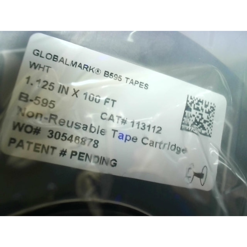 Brady Y4082937 Cartridge Tape Globemark White B595 1.125x100FT 113112