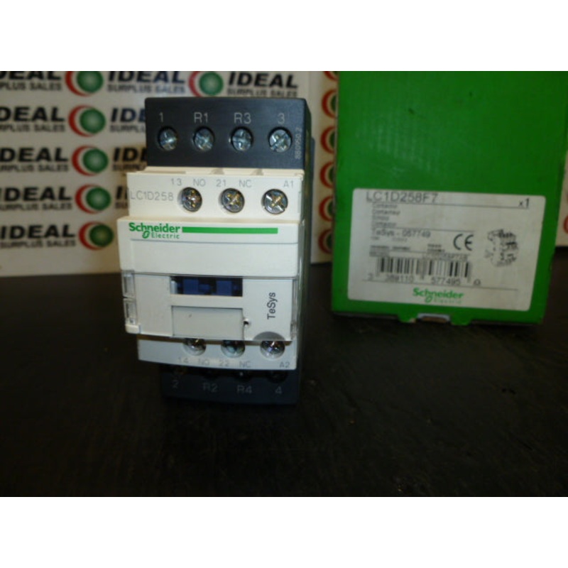 CONTACTOR, GROUPE SCHNEIDER, LC1D258F7- SQUARE D CONTACTOR 600VAC 25AMP IEC +OPTIONS