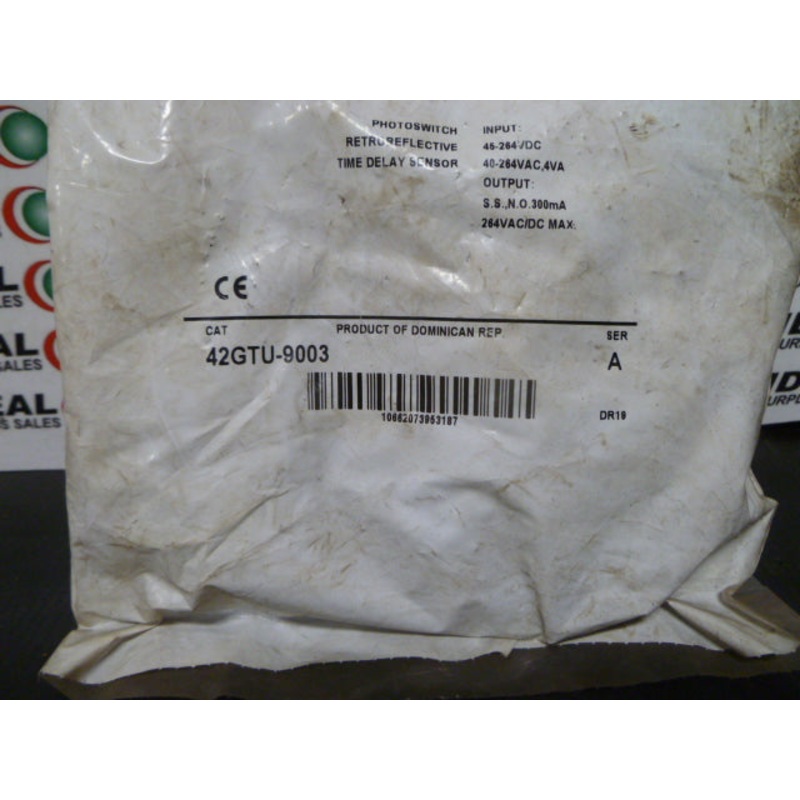 SWITCH, ALLEN-BRADLEY, 42GTU9003 – PHOTOSWITCH PHOTO SWITCH PHOTOELECTRIC SENSOR, 45-264V DC / 40-264V AC