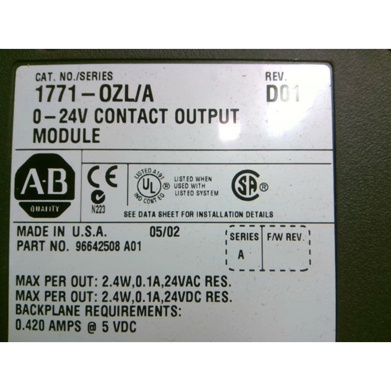 Allen Bradley 1771-OZL/A Contact Output Module