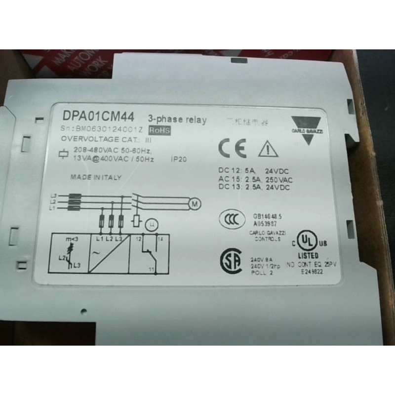Carlo Gavazzi DPA01CM44 Monitoring Relay 208/240VAC 3 Phase