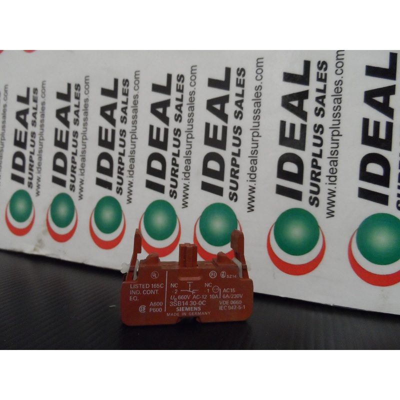 CONTACT, SIEMENS, 3SB1430-0C – CONTACT BLOCK 10AMP 600VAC 1NC W/O HOLDER