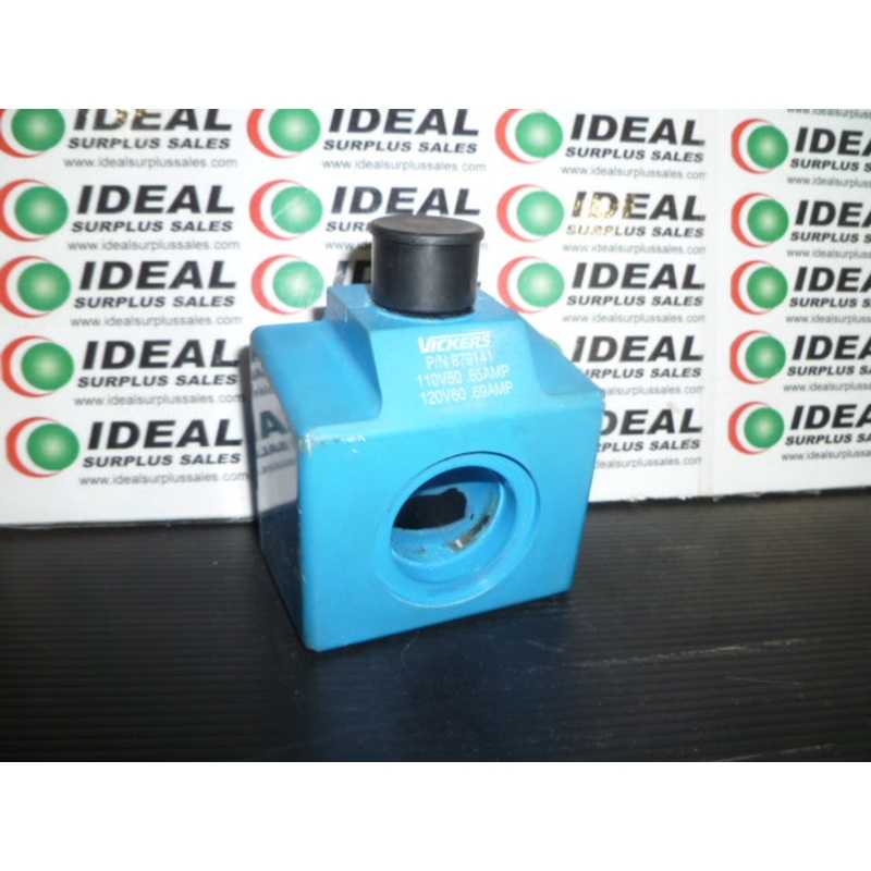 COIL, VICKERS 879141, COIL 110/120V 50/60HZ .85/.69AMP. ITEM HAS SHELF WEAR ONLY.