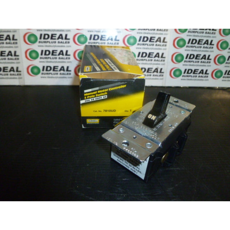 SWITCH, HUBBELL 7810UD, 30A, 600VAC, 3PH, MANUAL MOTOR CONTROLLER SWITCH