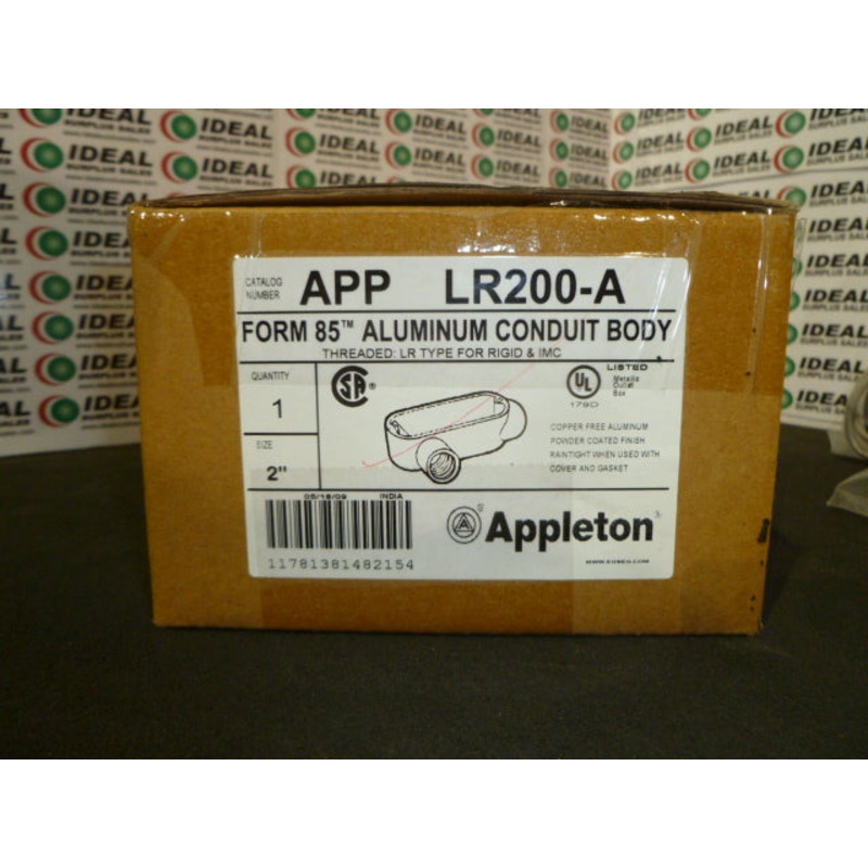 APPLETON LR200A CONDUIT|Factory Sealed Packaging|New In Box|New No Box|Used|Reconditioned