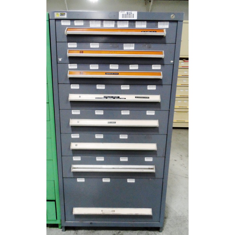 CABINET, STANLEY VIDMAR, 8 DRAWER, GRAY, 30”x 28”x59”
