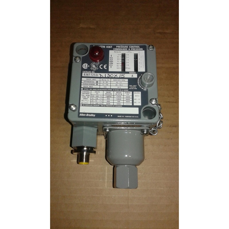 Allen Bradley 836T-T253J X130X15 Pressure Control Switch w/4-Pin Micro Connector