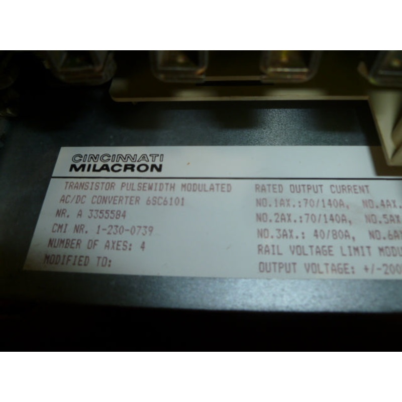 TRANSISTOR PULSEWIDTH MODULATED, CINCINNATI MILACRON – 6SC6101, 4 AXES