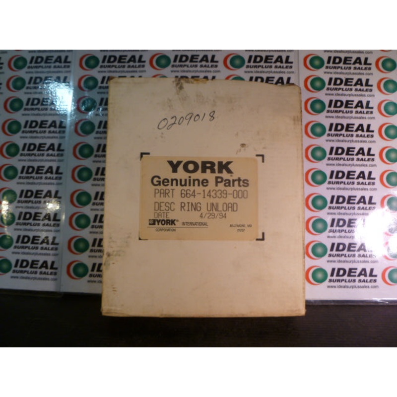 YORK GENUINE PARTS 66414339000 DESC RING UNLOAD