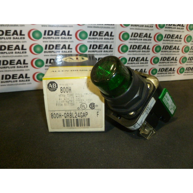 ALLEN BRADLEY 800H-QRBL24GAP Push Button Illuminated Green Lens