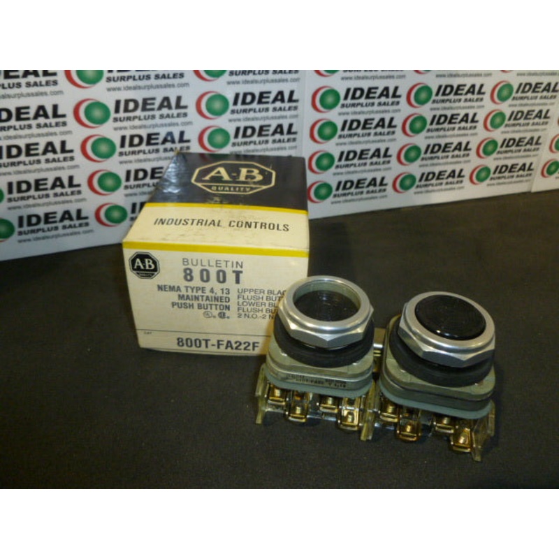 Allen Bradley 800T-FA22F Dual Push Button 2-NO 2-NC Maintained