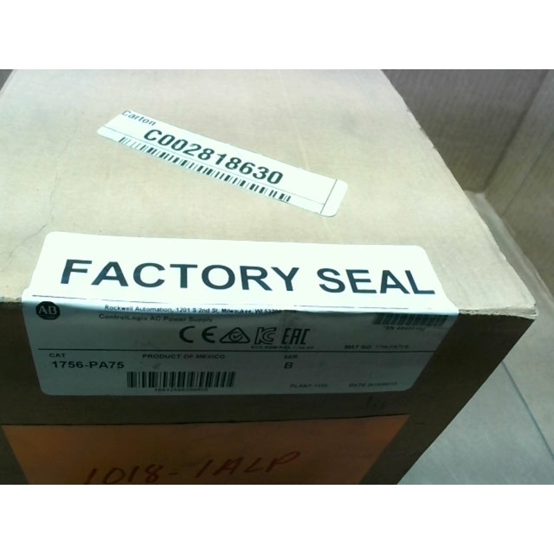 Allen Bradley 1756-PA75 /B ControlLogix Power Supply w/ 10-Slot Chassis