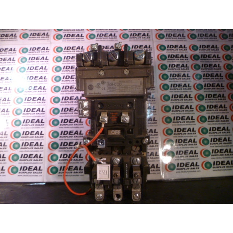 ALLEN-BRADLEY 509-COD – STARTER, FULL VOLTAGE, NEMA 2, OPEN, 3 PHASE, 115-120V/60HZ, 110V/50HZ