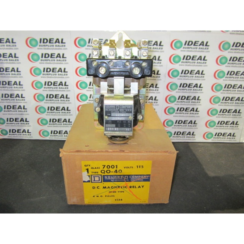 SQUARE D, 7001-QO-40 – RELAY: 115V, D.C. MAGNETIC RELAY