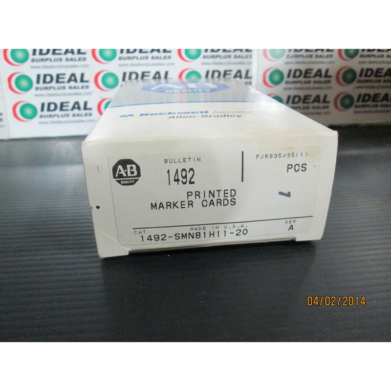 Allen Bradley 1492SMN81H1120 Printed Marker Cards