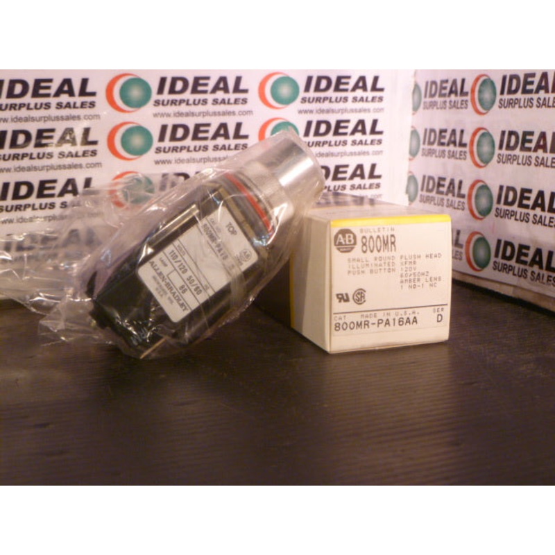 ALLEN BRADLEY 800MR-PA16AA Amber Flush Head Push Button Series D 60/50HZ 120V