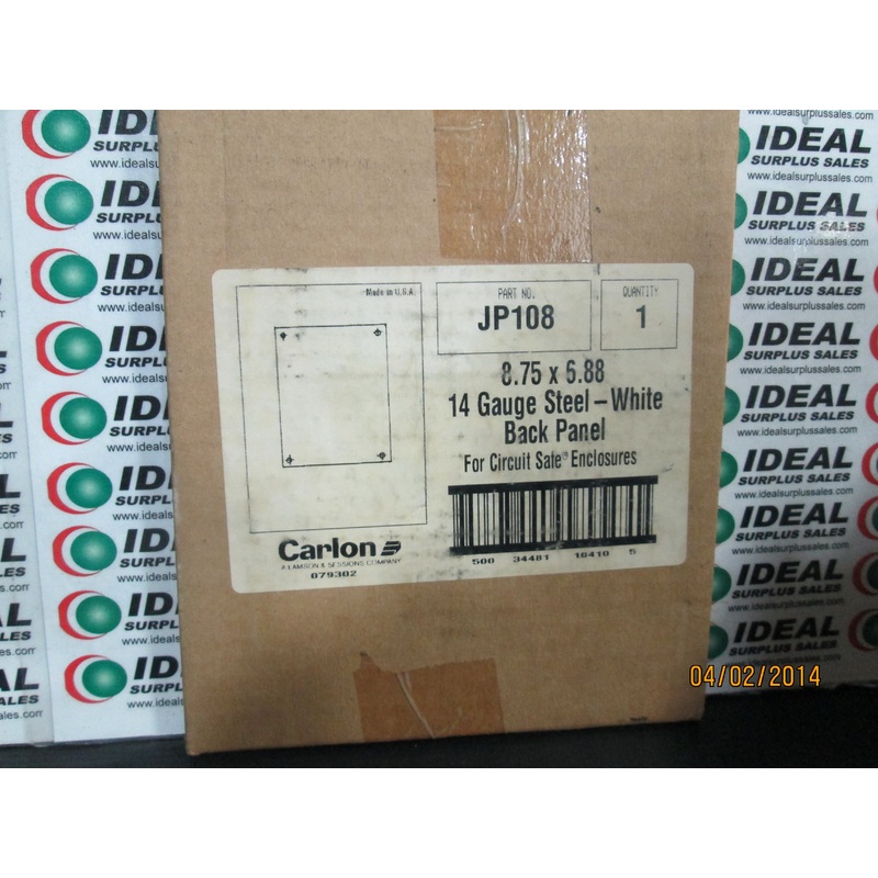 CARLON JP108 PLATE|Factory Sealed Packaging|New In Box|New No Box|Used|Reconditioned