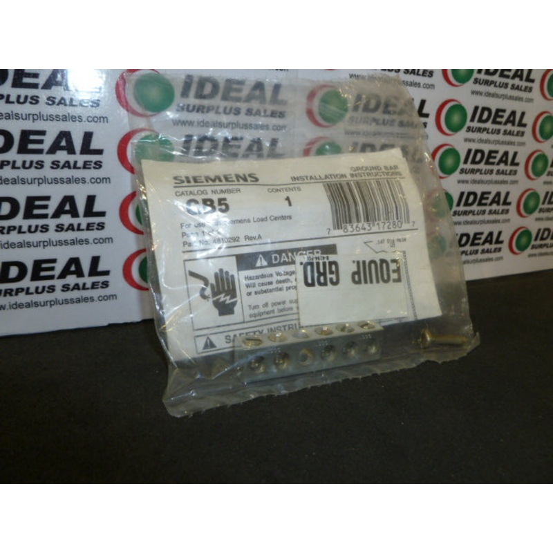 Siemens GB5 5-Terminal Ground Bar Kit 14/4 AWG