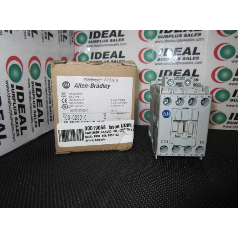 Allen Bradley 100-C23D10 Contactor 110-120V 50/60HZ