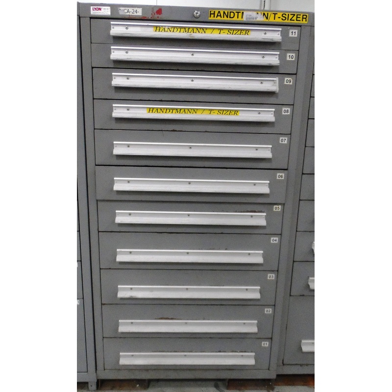 CABINET, LYON – STANLEY VIDMAR, 11 DRAWER, GRAY, 30”x 28”x59”