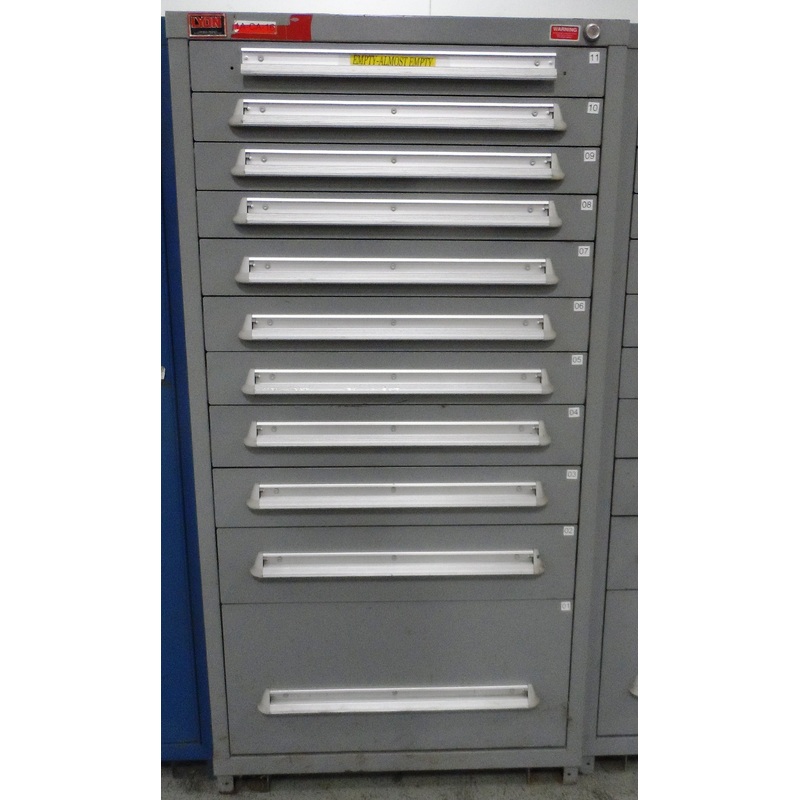 CABINET, LYON – STANLEY VIDMAR, 15 DRAWER, GRAY, 30”x 28”x59”