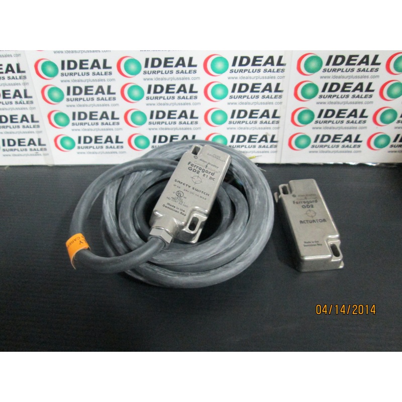 SWITCH, ALLEN BRADLEY FERROGARD GD2 21DC, 24VDC, 1A MAX SAFETY SWITCH, 10M CABLE, SAFETY SWITCH