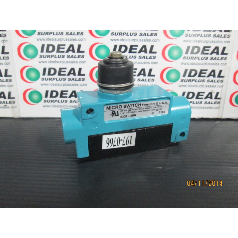 SWITCH, MICRO SWITCH BZG2-2RN, TOP PLUNGER, 15A-125V 250 OR 480VAC; 2A-600VAC, LIMIT SWITCH